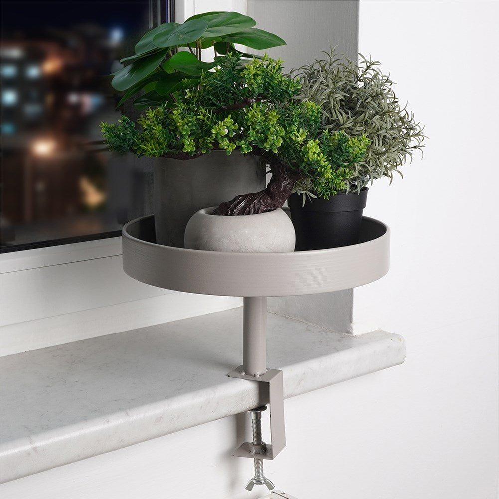 Elegant gray flower stand for windowsill or table
