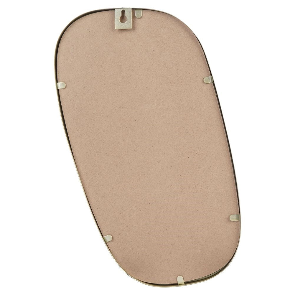 Elegant irregular wall mirror with golden metal frame