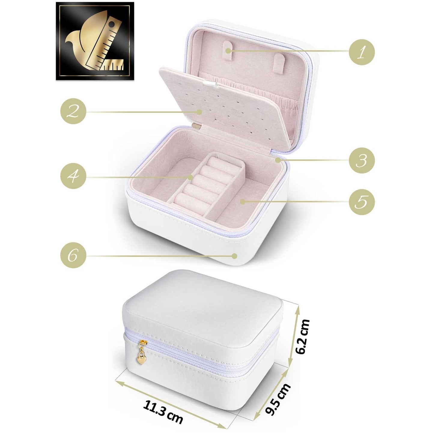 Elegant jewelery box MS-702 Massido - white