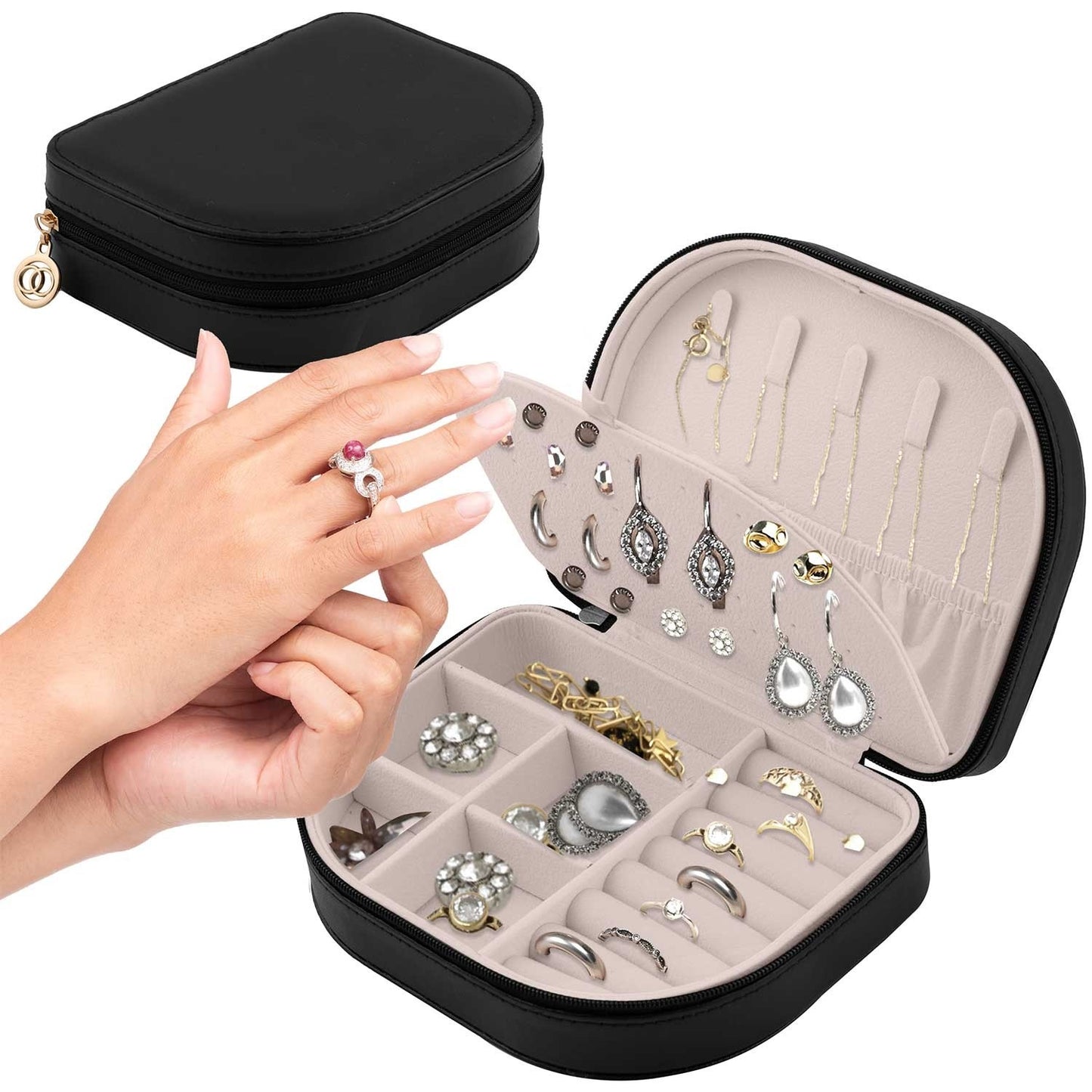 Elegant jewelry box Massido MS-707 - black