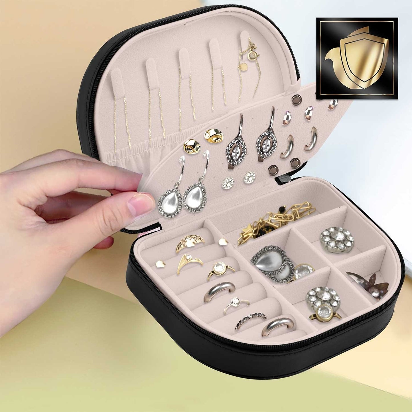 Elegant jewelry box Massido MS-707 - black