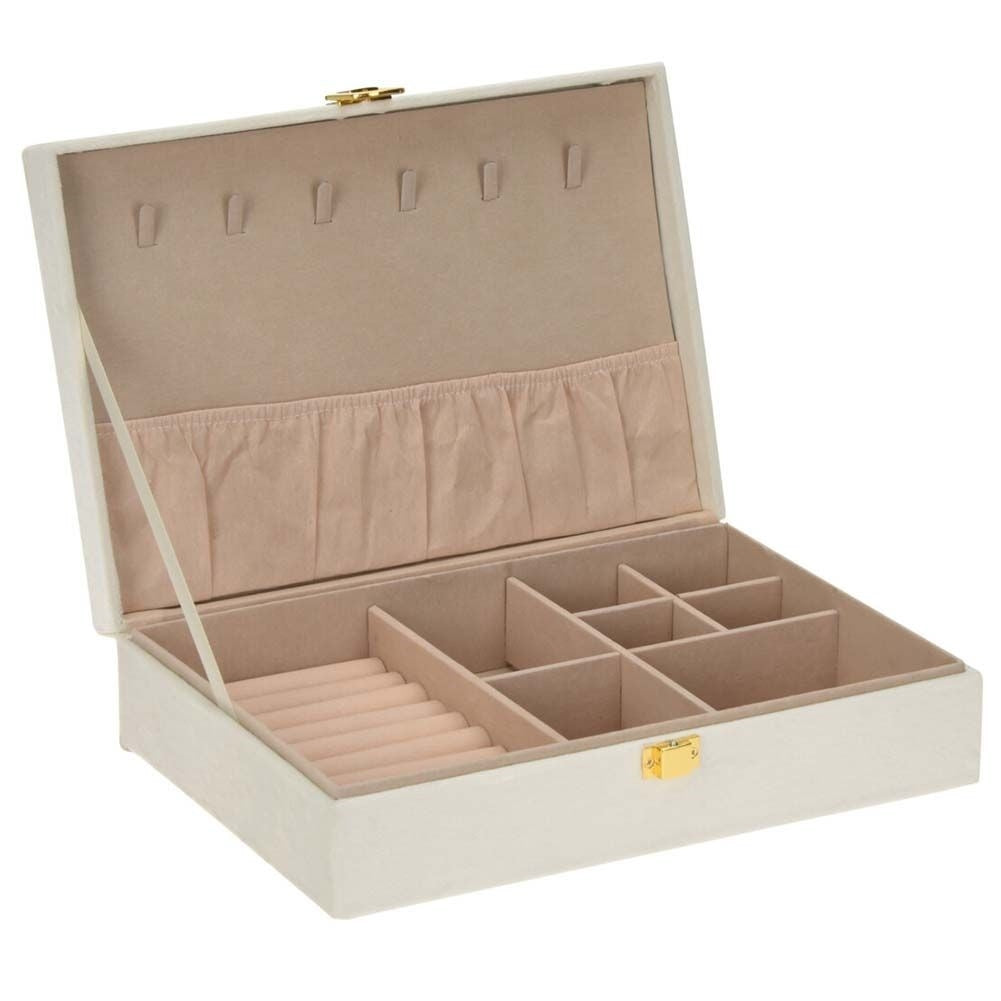 Elegant jewelry box with lock and watch storage