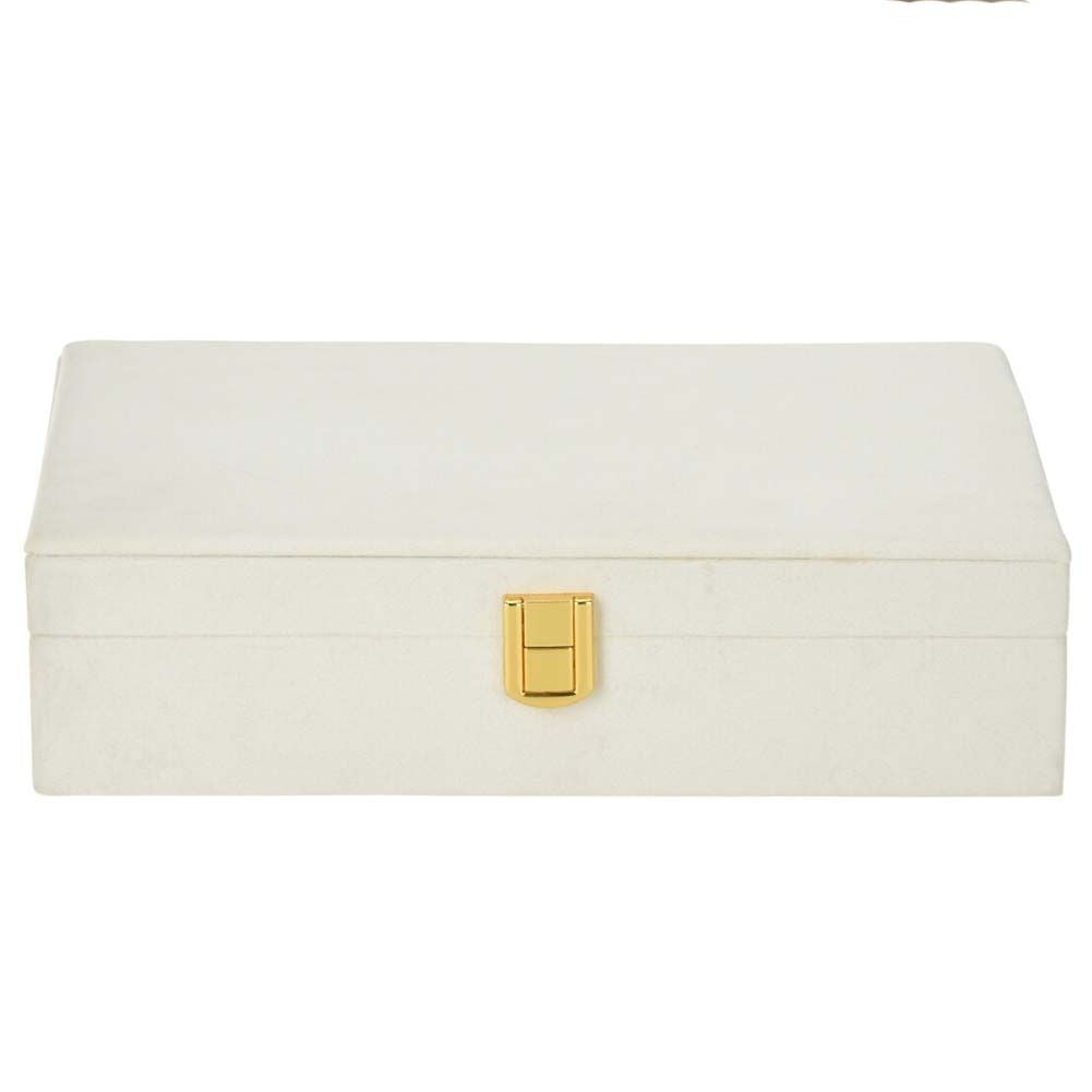 Elegant jewelry box with lock and watch storage