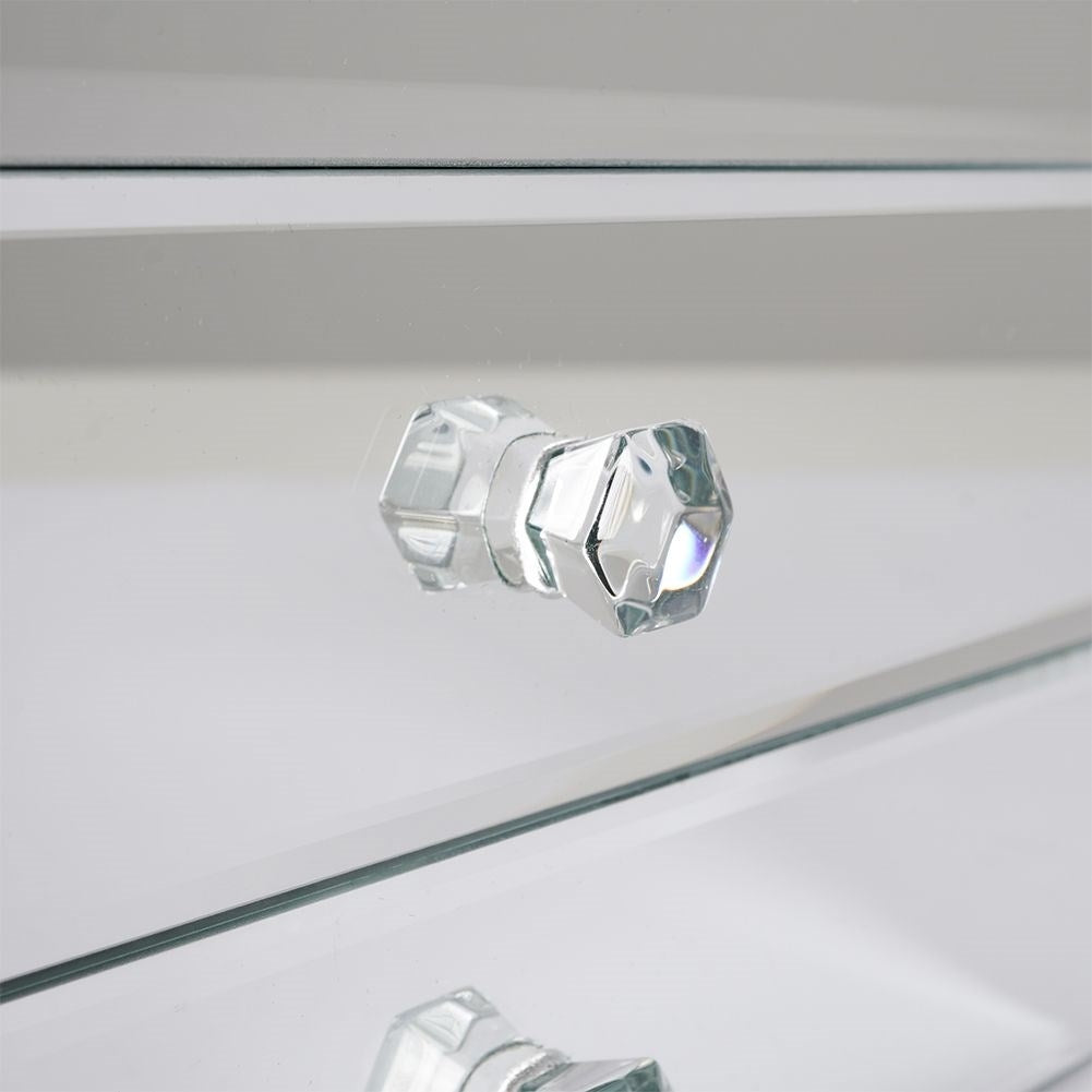 Elegant jewelry box with three drawers and crystal handle