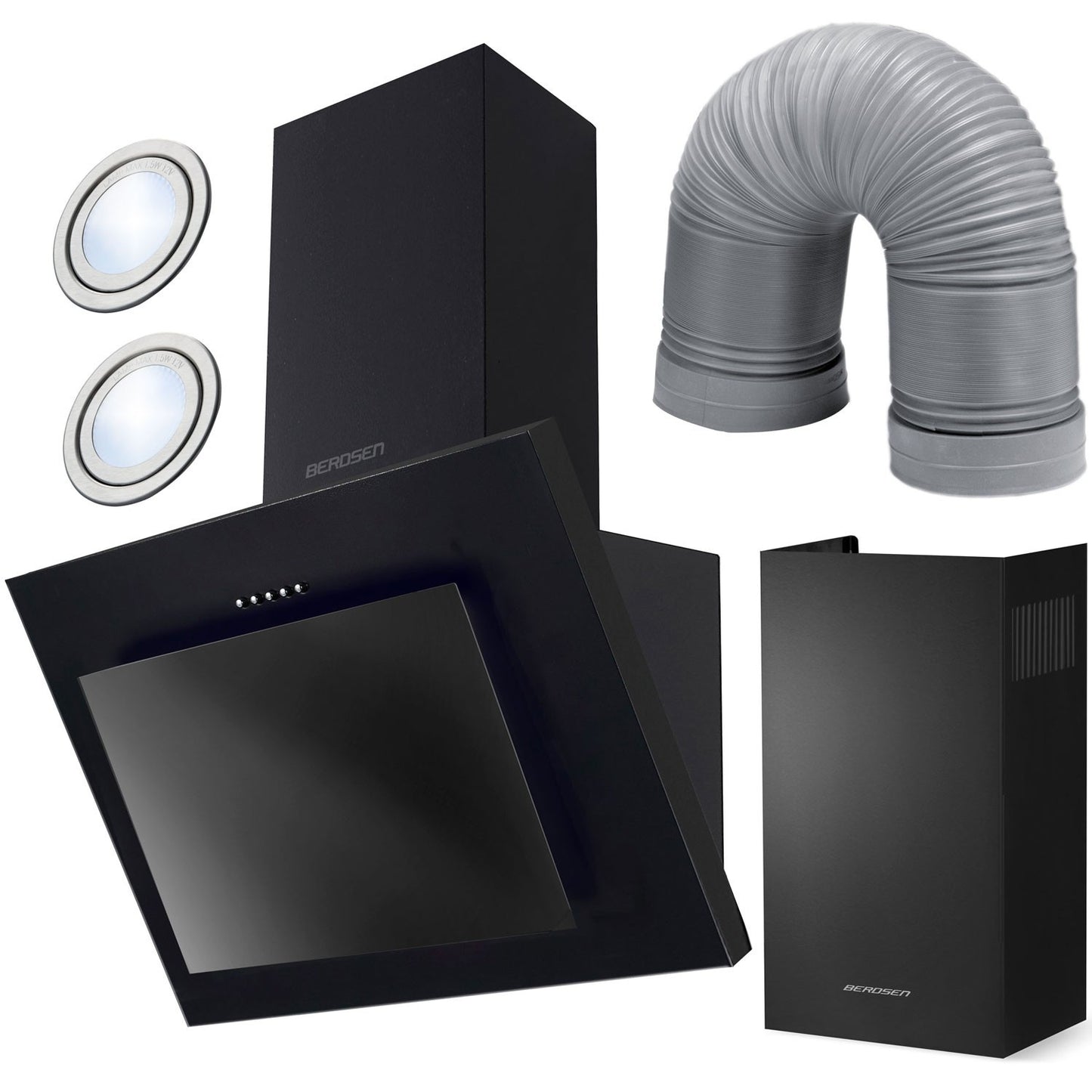 Elegant kitchen hood 60 cm Berdsen BT-215 black