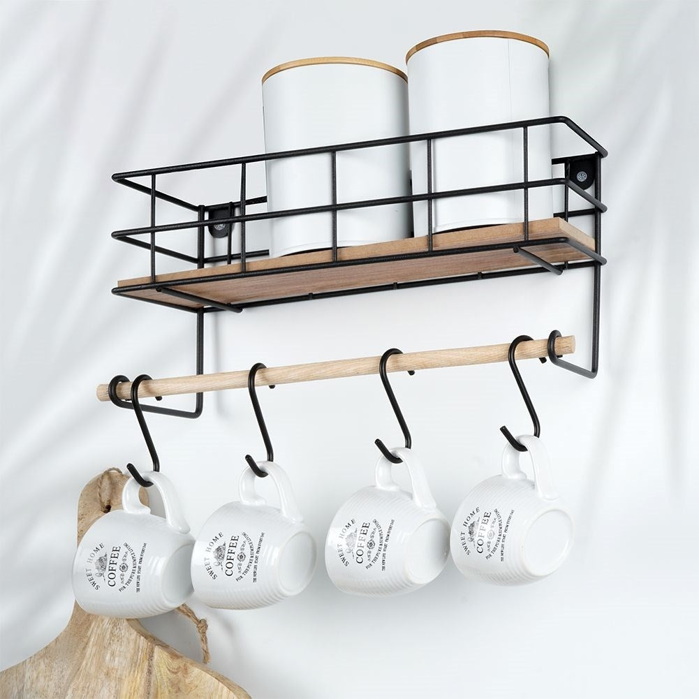 Elegant kitchen shelf with paper towel holder and storage