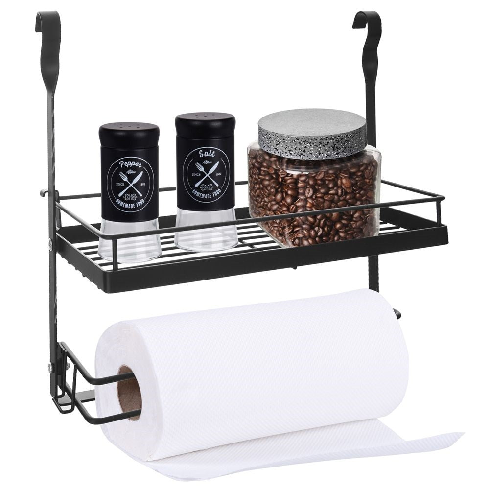 Elegant kitchen shelf with paper towel holder and storage