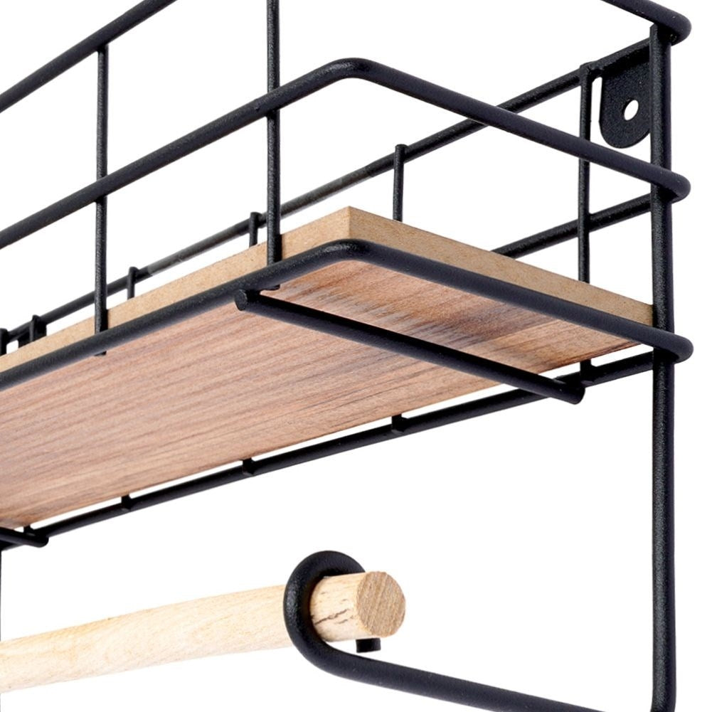 Elegant kitchen shelf with paper towel holder and storage