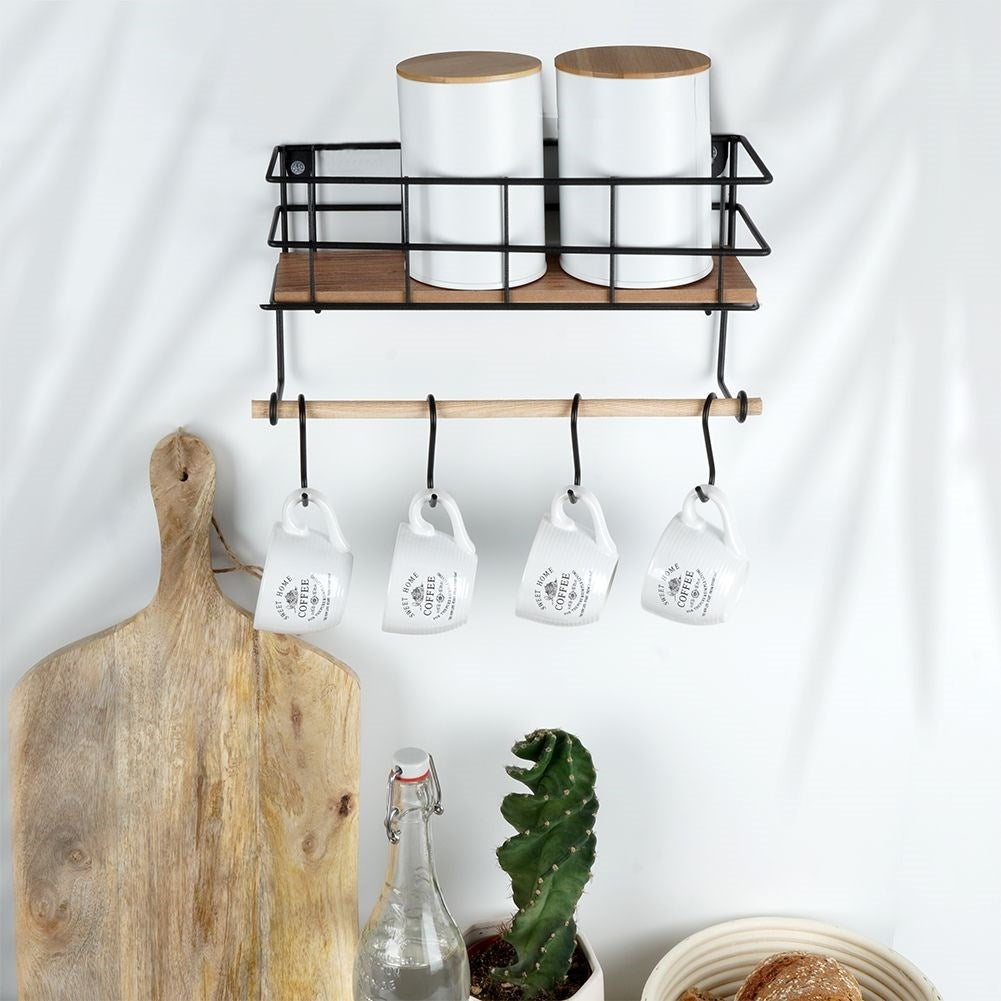 Elegant kitchen shelf with paper towel holder and storage