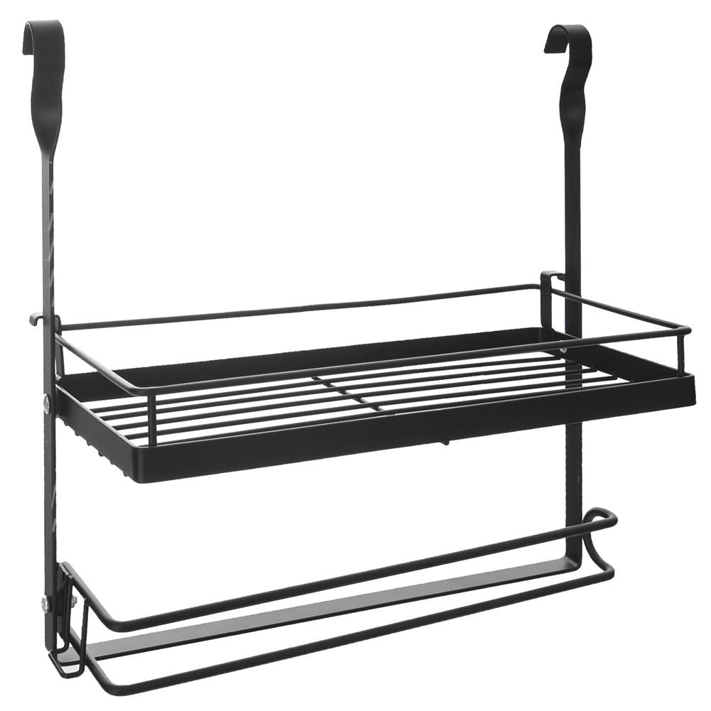 Elegant kitchen shelf with paper towel holder and storage