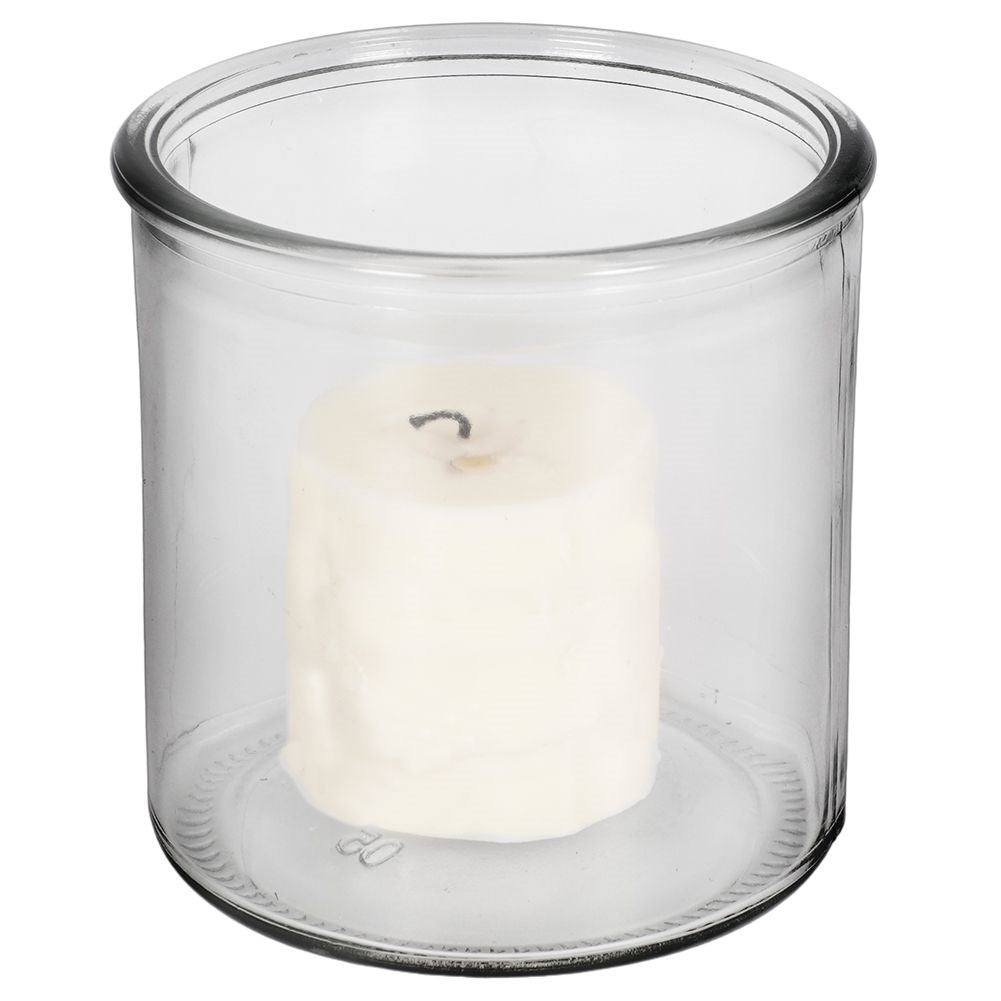 Elegant lantern on wooden stand with glass insert and handle