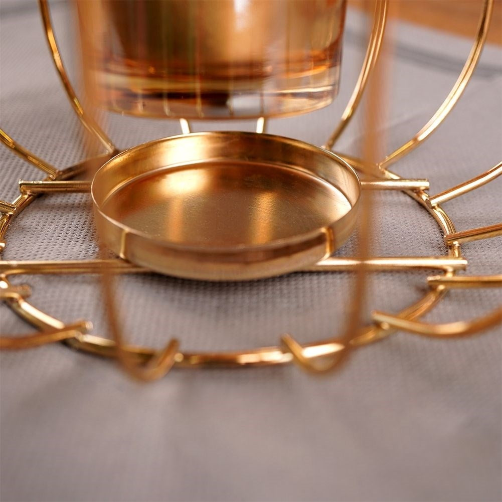 Elegant metal and glass candle lantern for candles or tealights