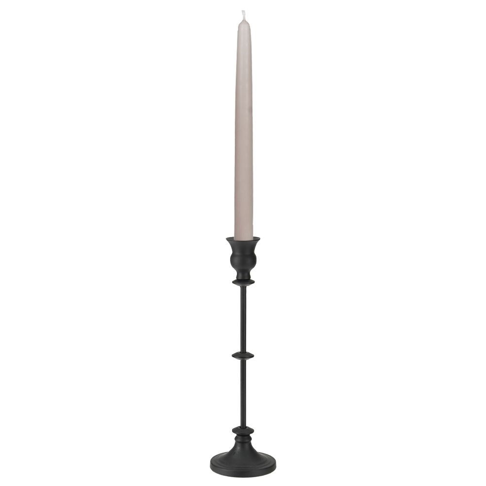 Elegant metal candlestick with black finish