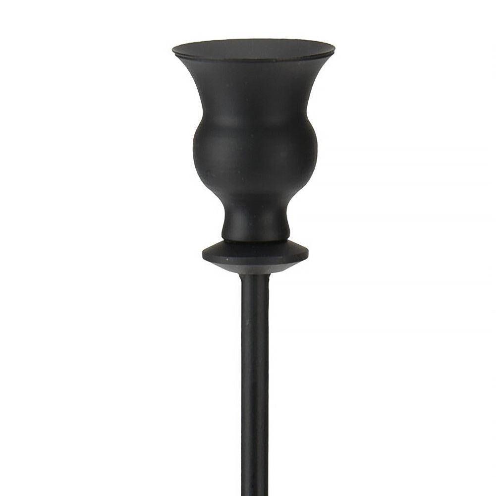 Elegant metal candlestick with black finish