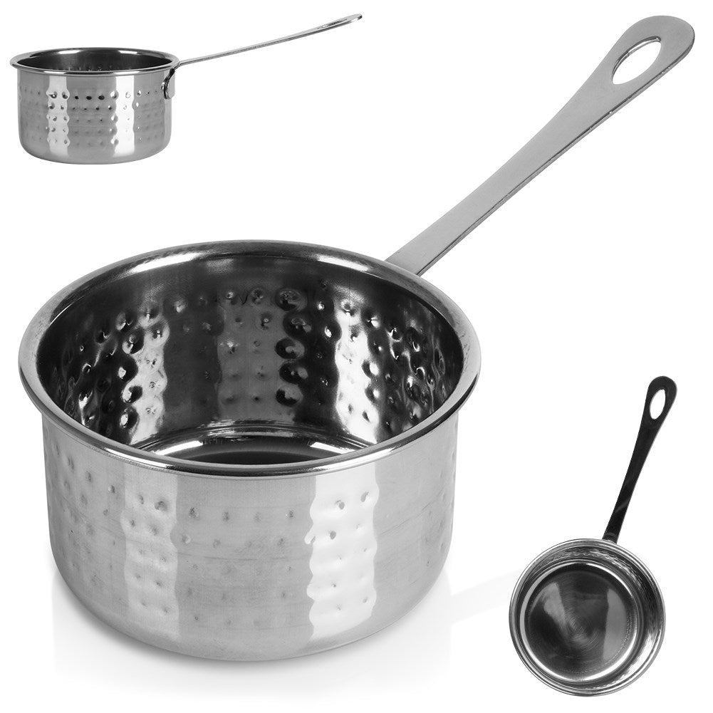 Elegant mini vessel in stainless steel for serving