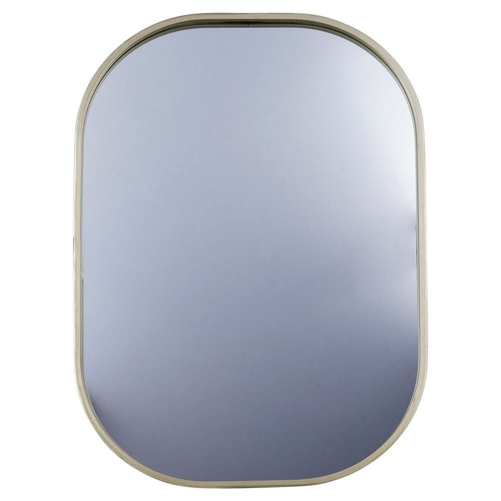 Elegant oval wall mirror with champagne gold metal frame