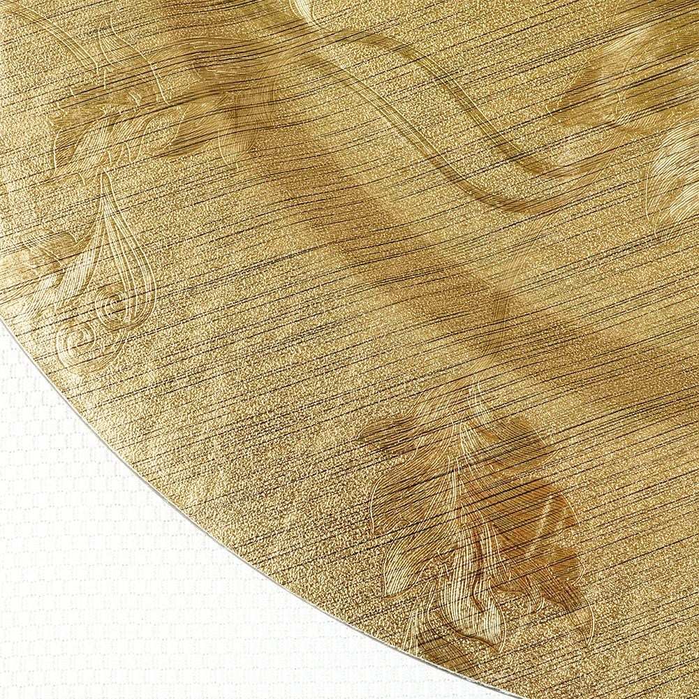 Elegant place mat 33 cm in golden color with flower motif