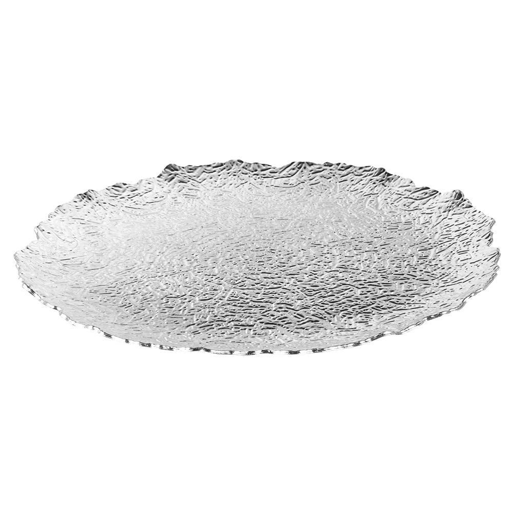 Elegant place mat 33 cm in silver colored plastic