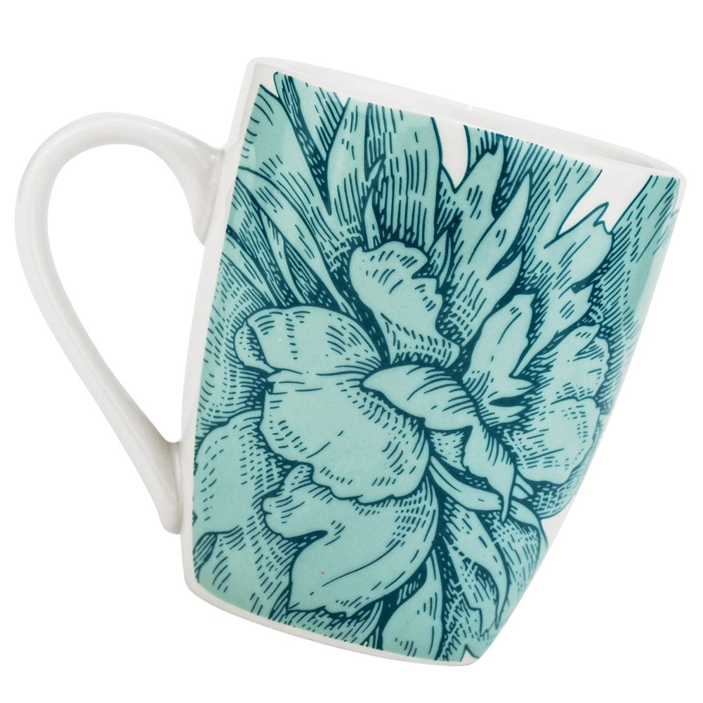 Elegant porcelain mug for coffee, tea and other drinks