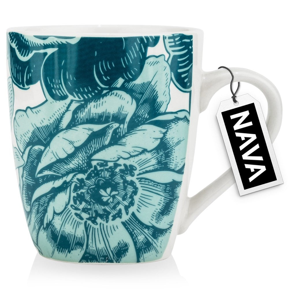 Elegant porcelain mug for coffee, tea and other drinks