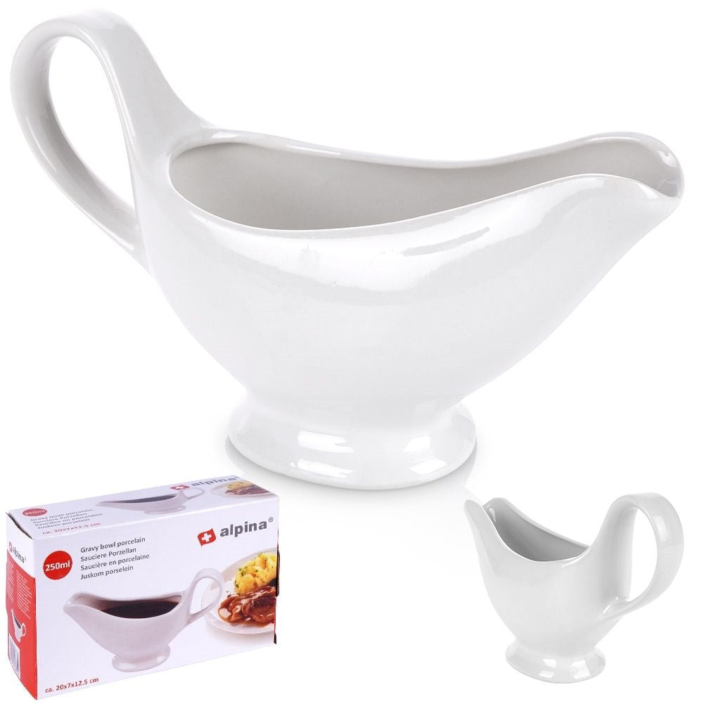 Elegant porcelain sauce container with handle