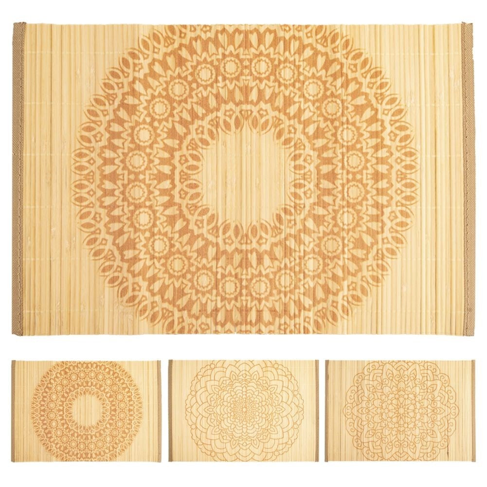 Elegant rectangular bamboo placemat protects the table