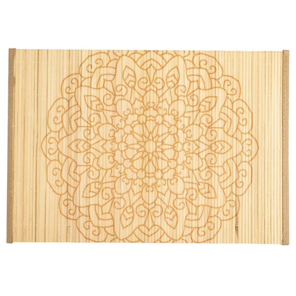 Elegant rectangular bamboo placemat protects the table