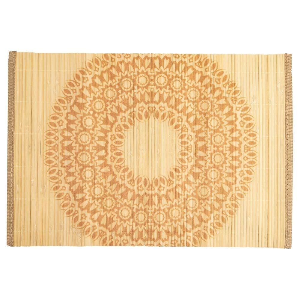Elegant rectangular bamboo placemat protects the table