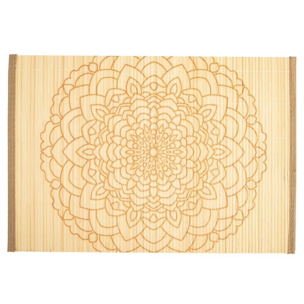 Elegant rectangular bamboo placemat protects the table