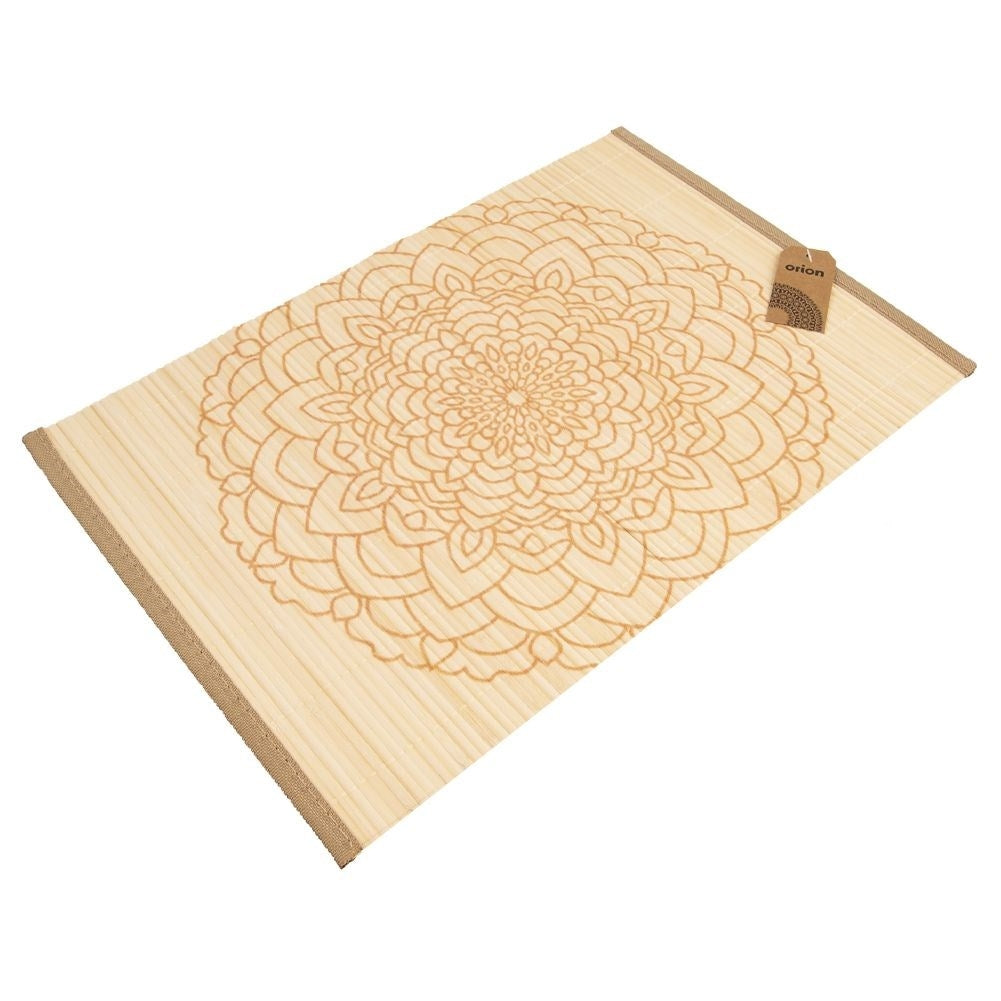 Elegant rectangular bamboo placemat protects the table
