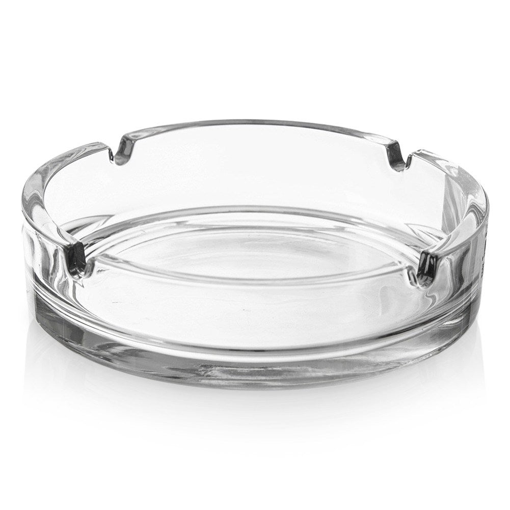 Elegant round glass ashtray for home, garden and bar