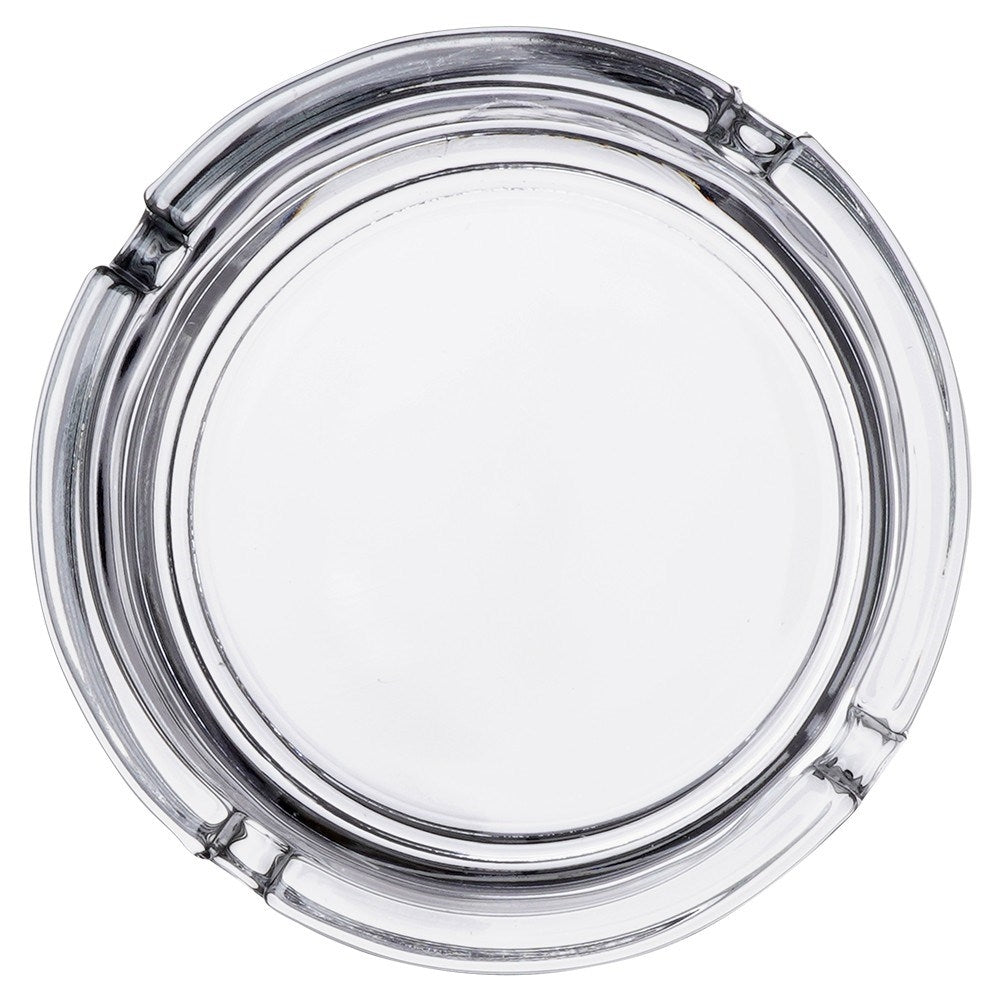 Elegant round glass ashtray for home, garden and bar