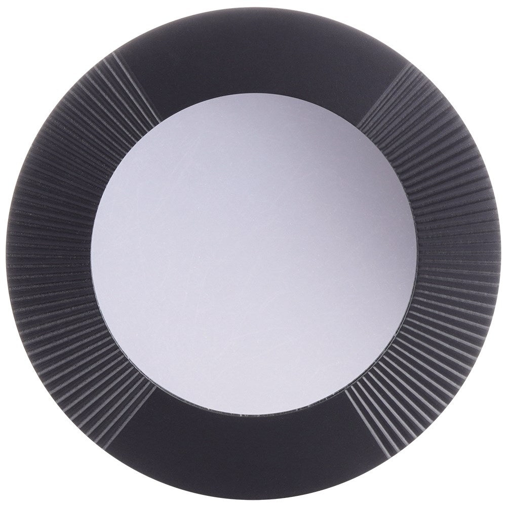 Elegant round mirror with wide black MDF frame