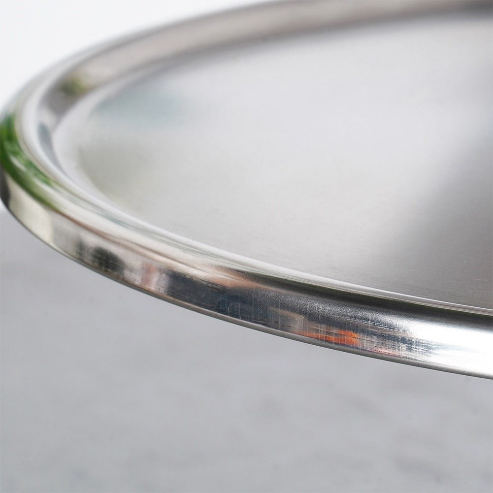 Elegant serving dish on foot in stainless steel for cakes & snacks