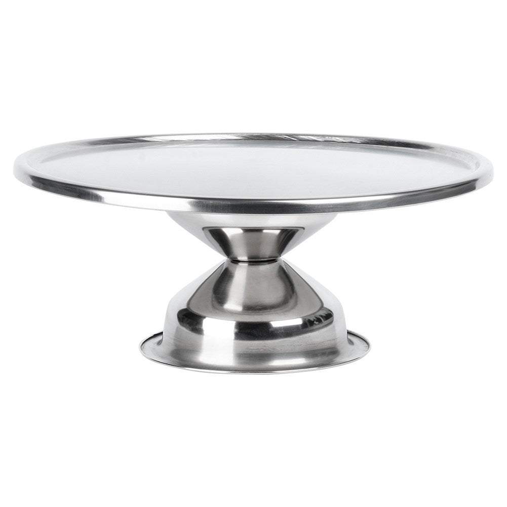 Elegant serving dish on foot in stainless steel for cakes & snacks