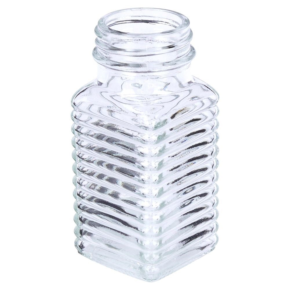 Elegant serving set for salt & pepper in glass & metal