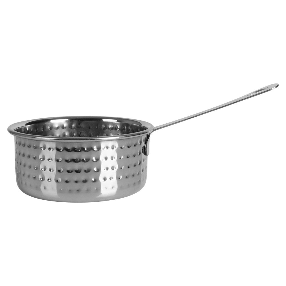 Elegant serving vessel in stainless steel, pan-shaped