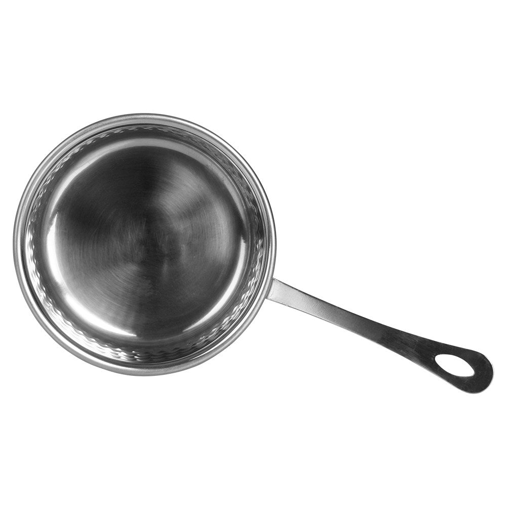 Elegant serving vessel in stainless steel, pan-shaped