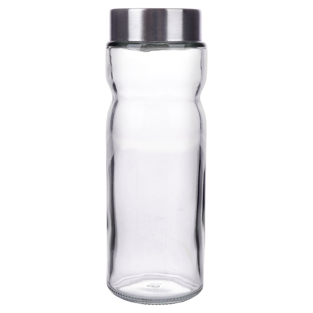 Elegant set for salt & pepper in glass and stainless steel