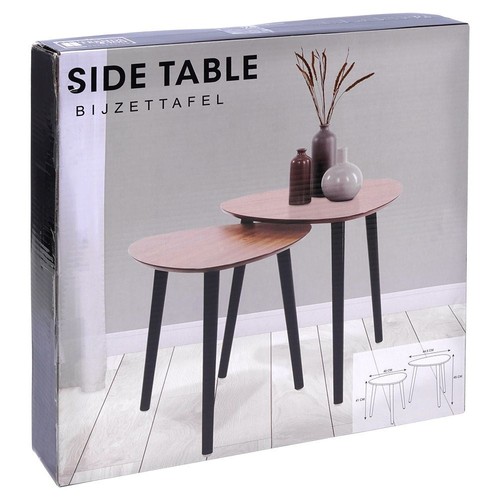 Elegant set with two stable coffee tables and flower table