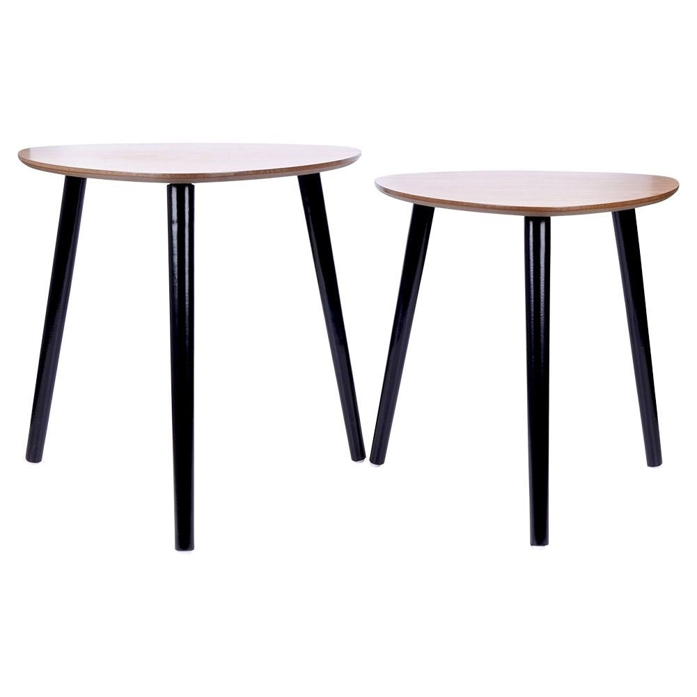 Elegant set with two stable coffee tables and flower table