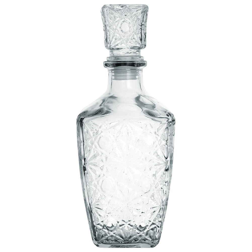 Elegant square carafe with cork for drinks