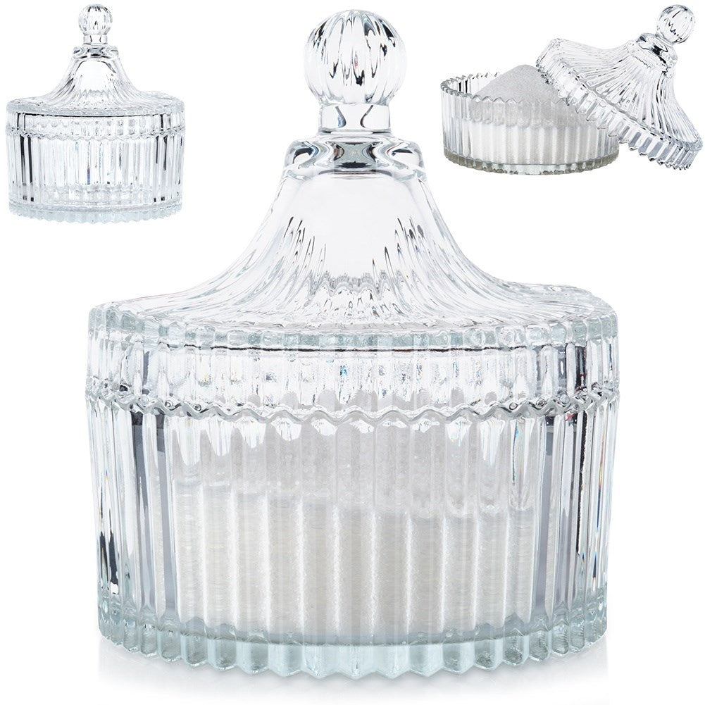 Elegant sugar bowl in glass - crystal feel, perfect for snacks