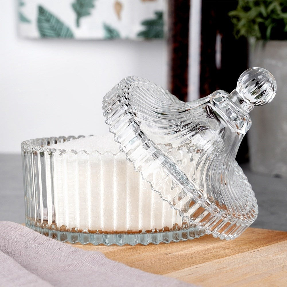 Elegant sugar bowl in glass - crystal feel, perfect for snacks