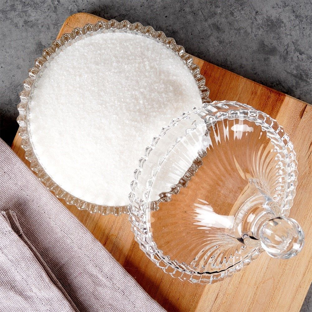 Elegant sugar bowl in glass - crystal feel, perfect for snacks