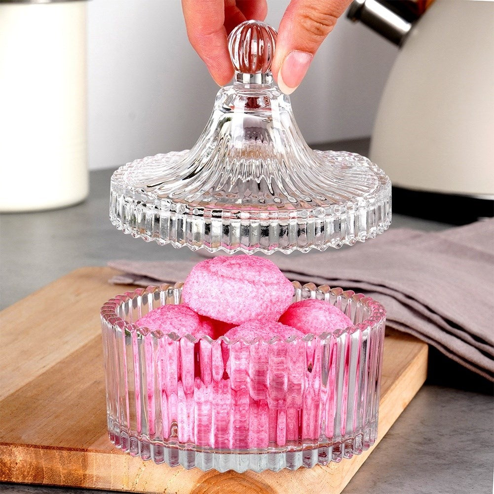 Elegant sugar bowl in glass - crystal feel, perfect for snacks
