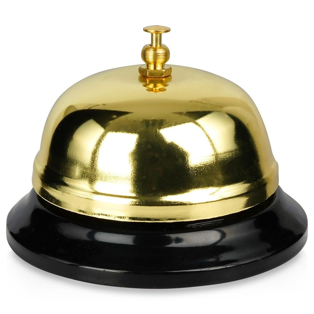Elegant table clock in gold metal with black base