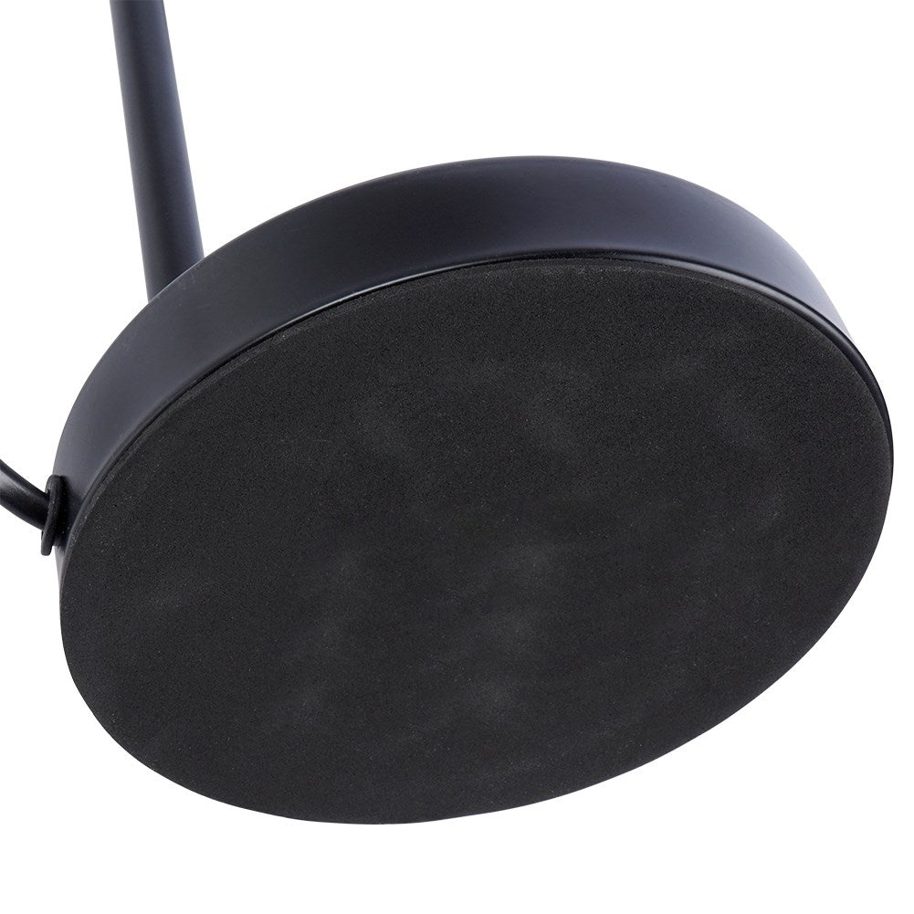 Elegant table lamp in matt black metal and wood for an industrial style