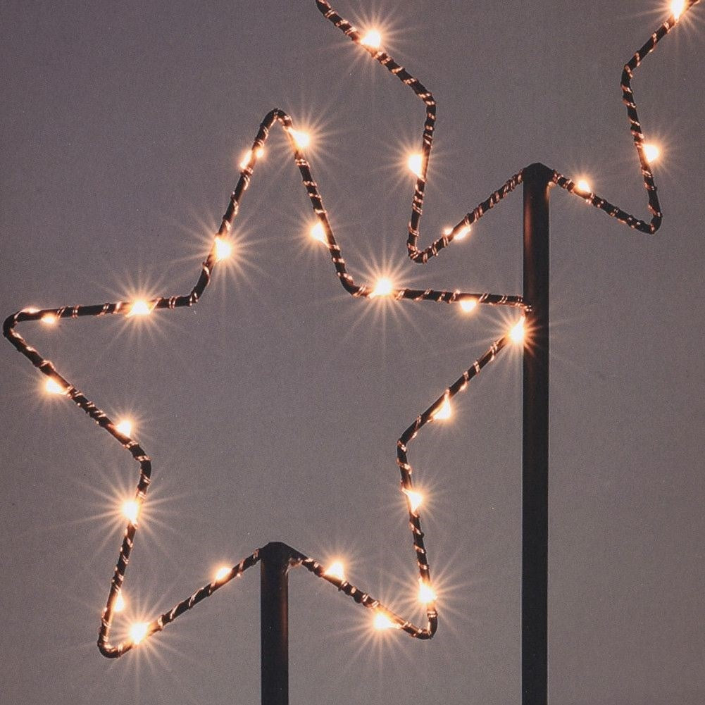 Elegant table lamp with stars and LED, battery powered