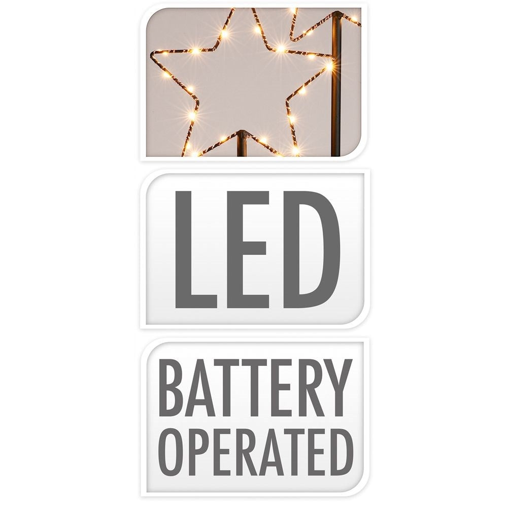 Elegant table lamp with stars and LED, battery powered